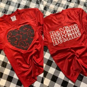 Valentines Jersey Lace Heart ❤️ Be Mine S/M